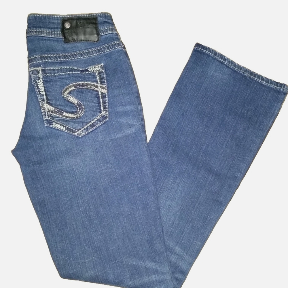 SILVER AIKO MID BOOT BLUE JEANS SIZE 28